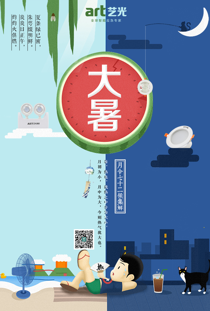 大暑，大暑，熱氣尤大也